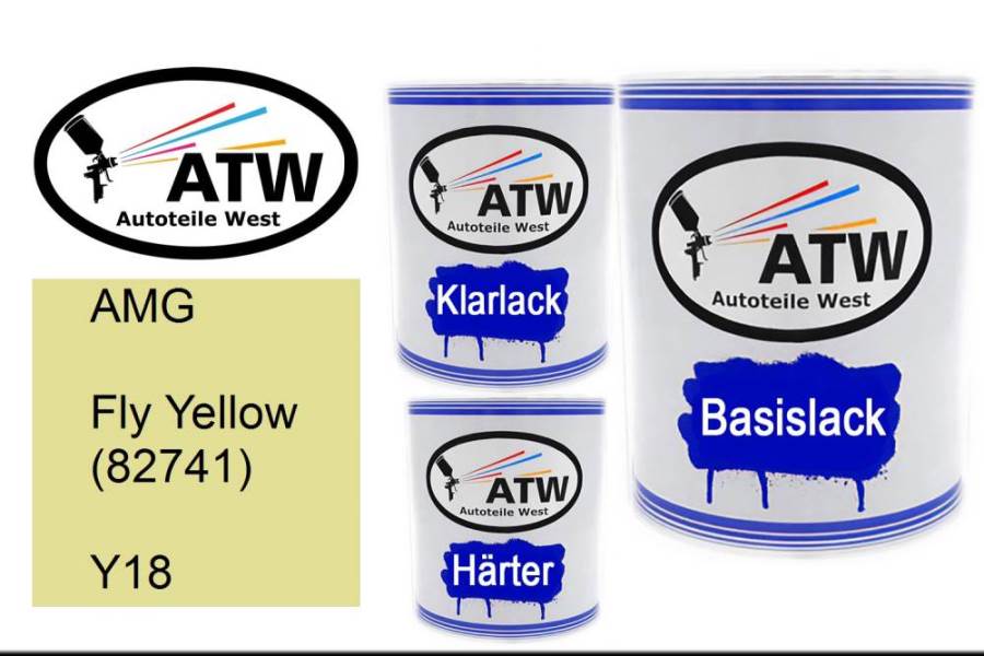 AMG, Fly Yellow (82741), Y18: 1L Lackdose + 1L Klarlack + 500ml Härter - Set, von ATW Autoteile West.